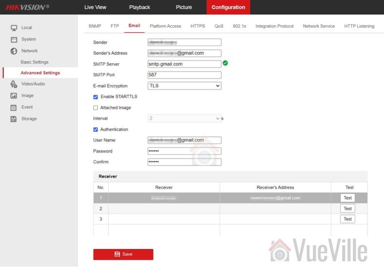 Set up motion detection email alerts on your Hikvision camera
