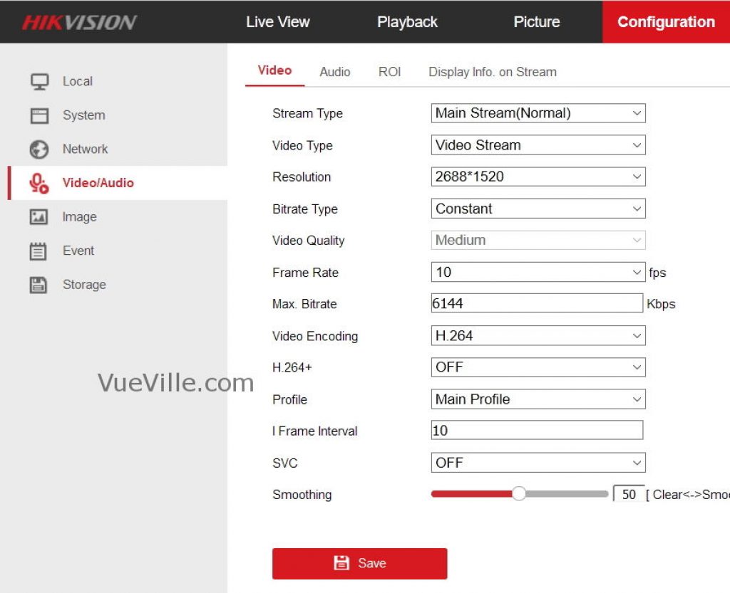 Hikvision DS-2CD2542F-IWS - Video Stream Settings - VueVille.com