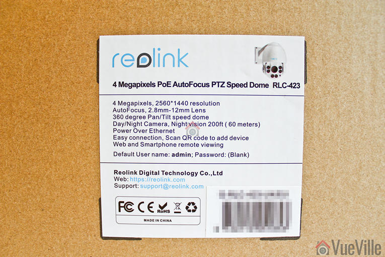 Review - Reolink RLC-423 - Box Label - VueVille