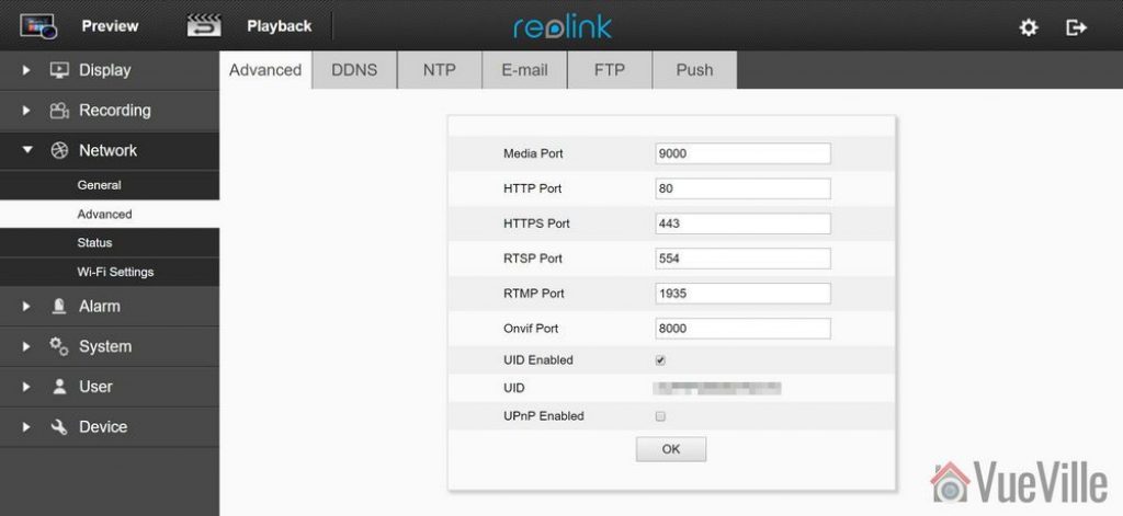 Web Admin Page - Reolink C1 Pro Review Pan-Tilt Indoor Security Camera - VueVille