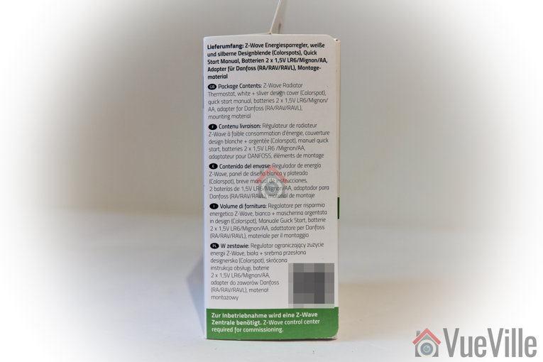 Review - Z-Wave Eurotronic Spirit Smart Radiator Thermostat - Box Side