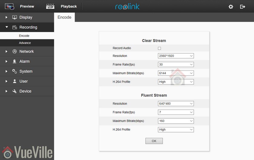 Review - Reolink RLC-511 - Web Admin 004 - VueVille