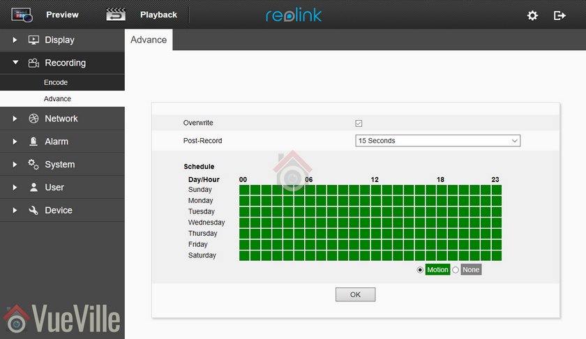 Review - Reolink RLC-511 - Web Admin 005 - VueVille