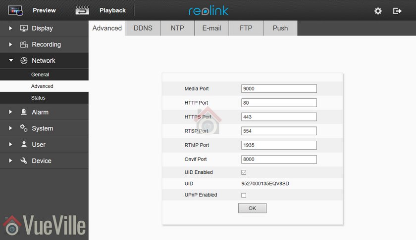 Review - Reolink RLC-511 - Web Admin 006 - VueVille
