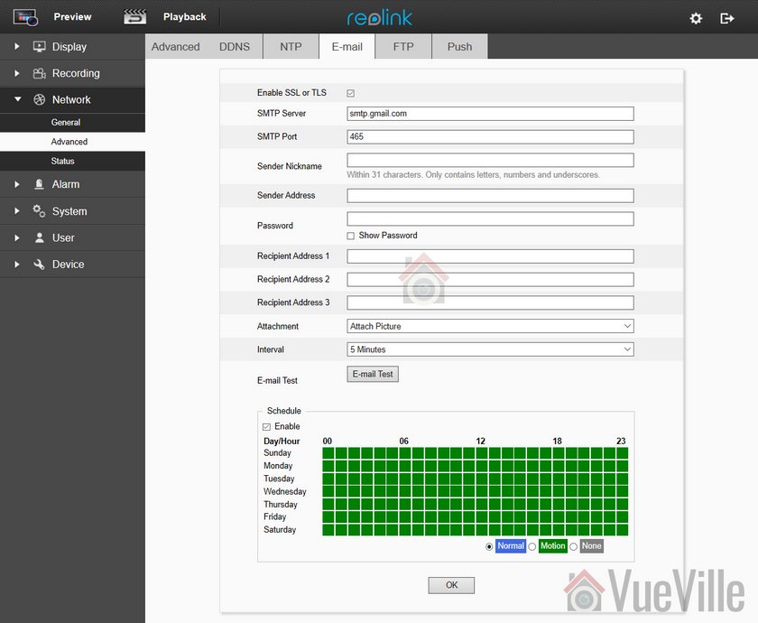 Review - Reolink RLC-511 - Web Admin 007 - VueVille