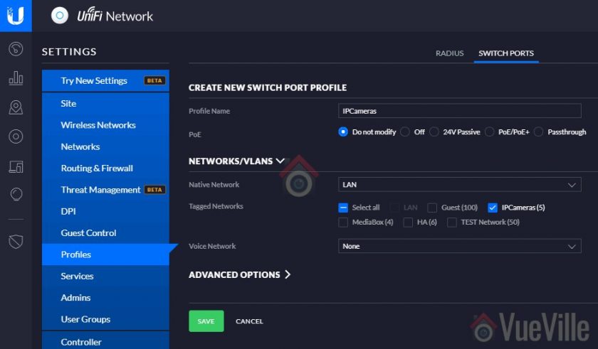 How to Group Wired PoE Security Cameras in a VLAN using Unifi Step 1 002 - VueVille