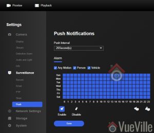 Review - Reolink RLC-824A - Web Admin - Push Notification Settings - VueVille