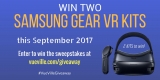 Win 2 Samsung Gear VR and Wireless Controller kits with VueVille – September 2017